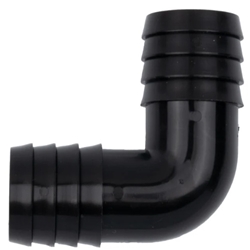 TH Marine Barbed Elbow 90-degree 1-1/8 Black